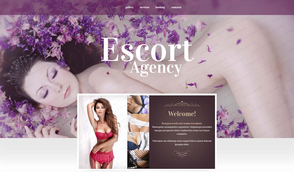 Escort Agency Website Layout