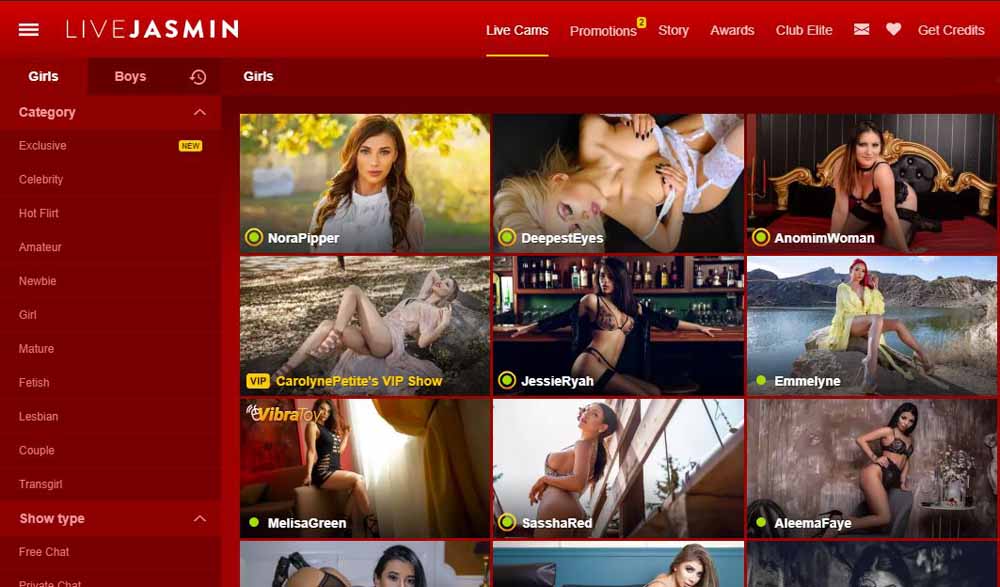 Live Jasmin Layout