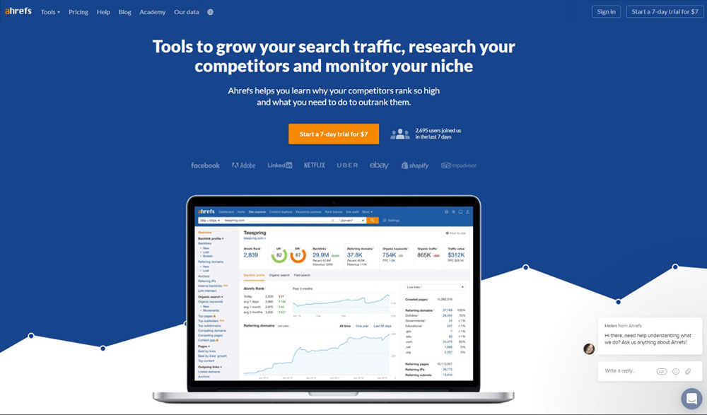 Ahrefs Layout