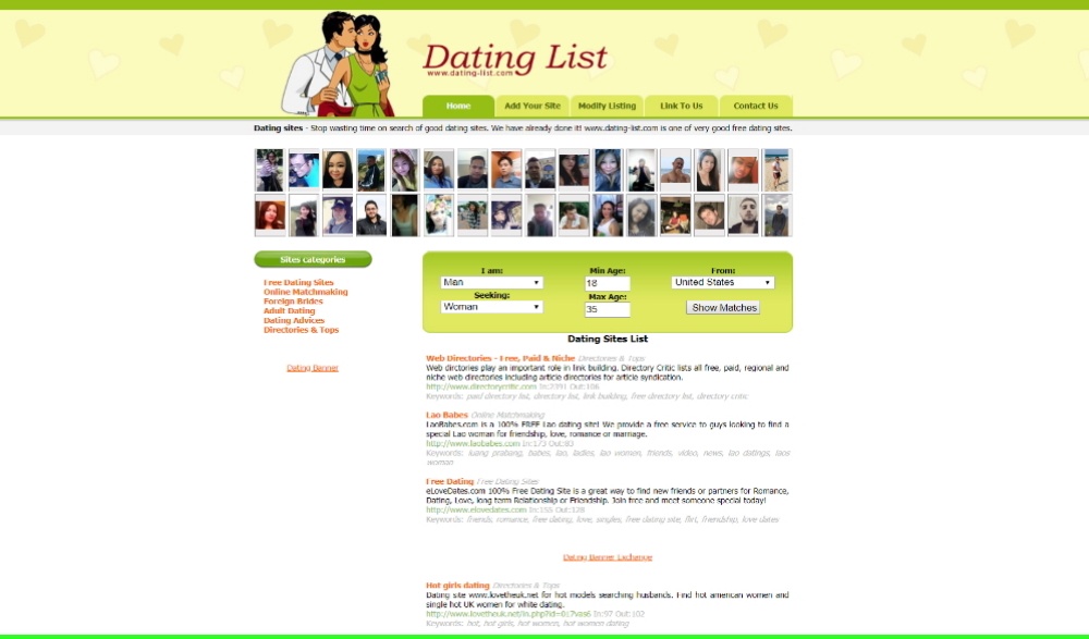 Dating List-Layout