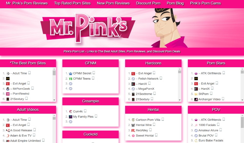 Mr Pinks Porn Reviews Layout.
